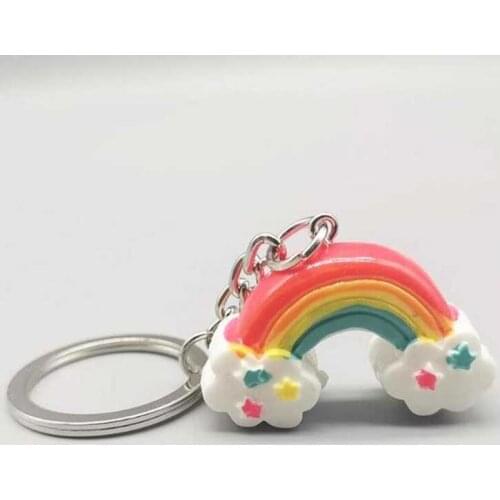 Rainbow Keychains for Women Handmade key Holder Keyring Macrame Bag Charm Car Hanging Jewelry Gifts