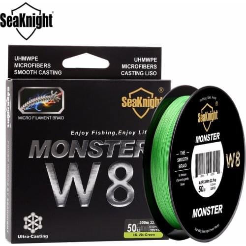 Nunatak W8 300M 8 Strand Weaves Fishing Lines PE Braided Multifilament Fishing Rope Wide Angle Braided Technology 20-100LB