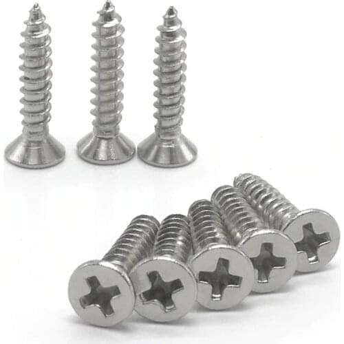 100pcs 50PCS M1 M1.2 M1.4 M1.7 M2 M2.2 M2.6 M3 M4 Cross Recessed Flat CountersunK Head Screws Phillips Self-tapping Wood Screws