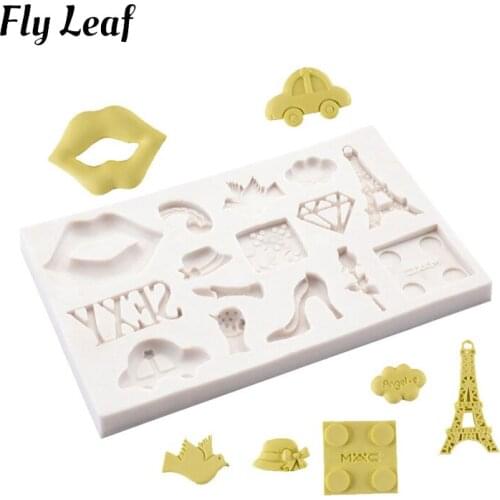 Vacation Series Silicone Mold Beach slippers shorts flip flops Cake Mold Fashion girl skirt DIY Coconut Tree Cake Decorating