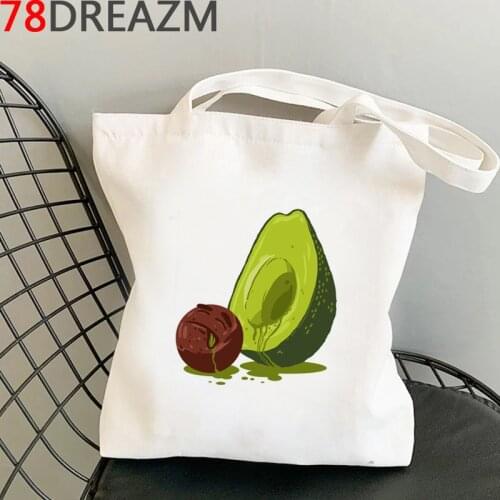 Avocado shopping bag shopping eco canvas tote bolso bolsas de tela bag reusable foldable cloth reciclaje grab