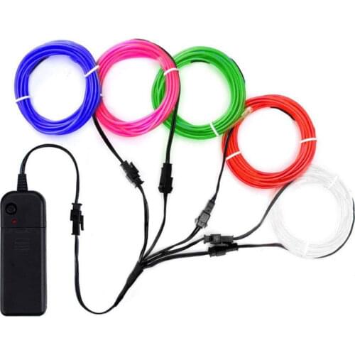 1m 3m 5m Glow EL Wire Neon Cable for Christmas Dance Party DIY Costumes Light AA Battery USB Control Lamp 2.3MM Rope LED Strip