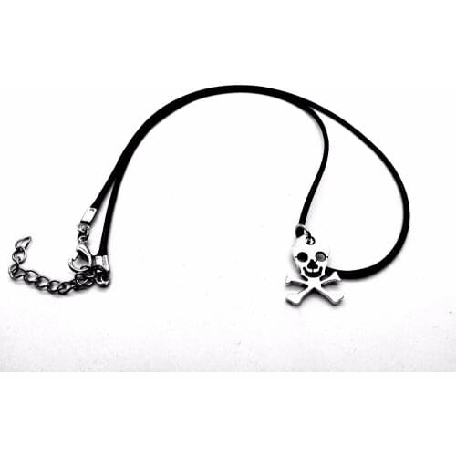 Vintage European Human Shape Bone Skeleton Necklace Halloween Indian Skull Head Leather Rope Necklaces Religious Jewelry