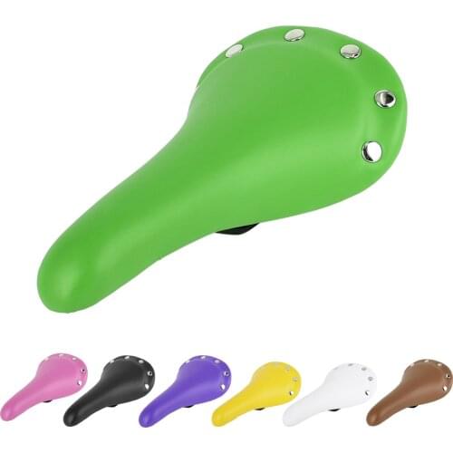 Uxcell 27x15x7cm Comfortable Bike Saddle Green PU Leather Bicycle For Seat with Rivets