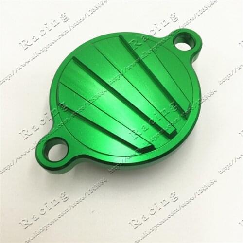 Green CNC Billet Oil Filter Cover For Kawasaki KXF450 KX