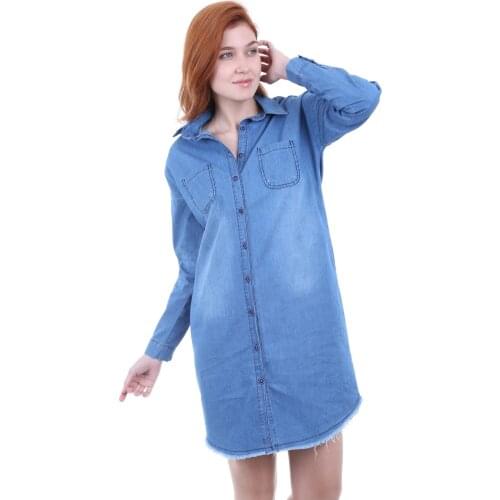 Pockets Denim Tunic 2021 Summer Spring Muslim Clothing Women 'S Scarves Islamic Hijab For Muslim Women Tunik