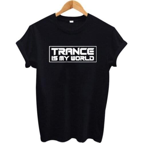Women Camiseta Feminina Tshirt Trance Is My World Ulzzang Harajuku T-shirt Black White Women T Shirt Streetwear T-shirt