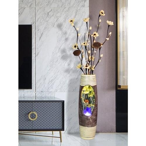 Zq Loop Flowing Water Ornaments Living Room Modern Waterscape Interior Decoration Fengshui Wheel Rockery Fountain