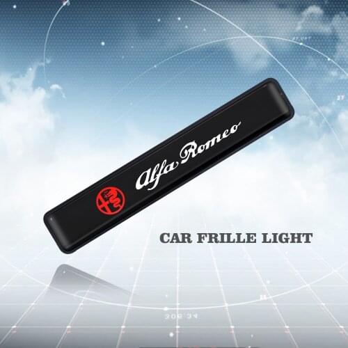 1pcs Car sticker ABS Chrome Front hood grille emblem LED decorative lights For Alfa Romeo Mito 147 156 159 166 Car-Styling