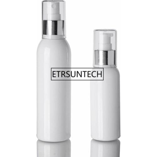 100ml PET Lotion Bottle with white Plastic Pump white clear cosmetic spray bottle for liquid F1437