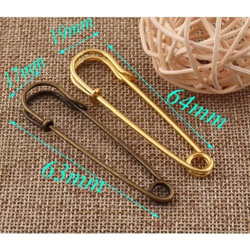20 PCS Antique Bronze/Gold Safety Pins,Metal Safety Pins Stitch Markers Loops Charms Jewelry Tag Fasteners,Craft Safety Pin Broo