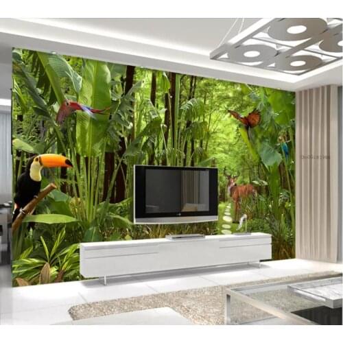 Customize 3d wallpaper Rainforest wallpaper for bedroom kitchen walls living room kids room TV backdrop stereoscopic wallpaper