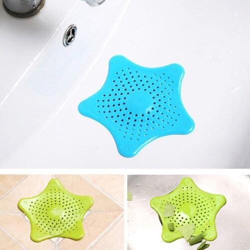 4PCS Drain Strainer Rubber Starfish Solid Color Sink Strainer Hair Catcher Bath Stopper Plug Sink Strainer Filter Kitchen Tools