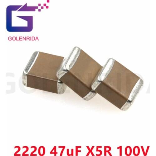 5pcs 2220 5750 47uF 476K 100V X5R 10% SMD Thick Film Chip Multilayer Ceramic Capacitor