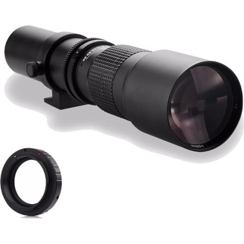 500mm F/8.0 Super Telephoto Manual Zoom Lens + T2 Mount Adapter for Canon 1200D 760D 750D 700D 650D 600D 70D 60D 5D II 7D DSLR