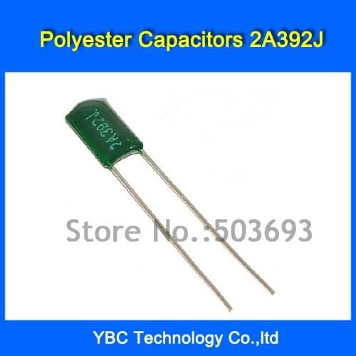 500pcs/lot Polyester Film Capacitor 2A392J 100V 3.9NF 3900PF