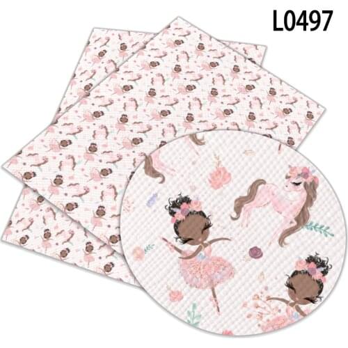 Ballet Girl Printed Synthetic Leather 30cm X 136cm for Belt School Bag Phone Case