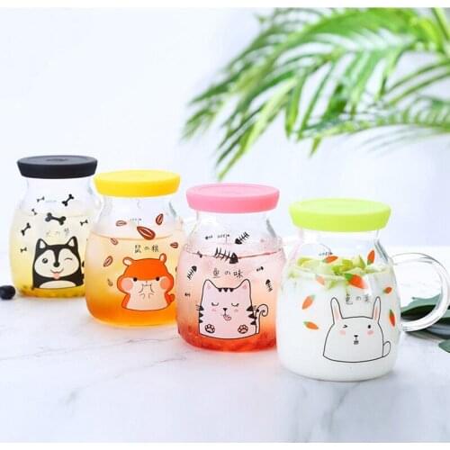 Can microwave milk cup high borosilicate glass with handle lovely creative milk cup, glass, beverage cup