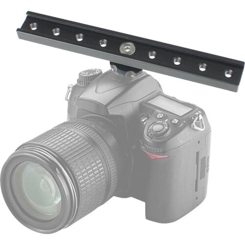 BGNing Aluminum Alloy 18cm Camera Hot Cold Shoe Extension Rail Bracket Bar for Flash LED Video Light Microphone Microphone