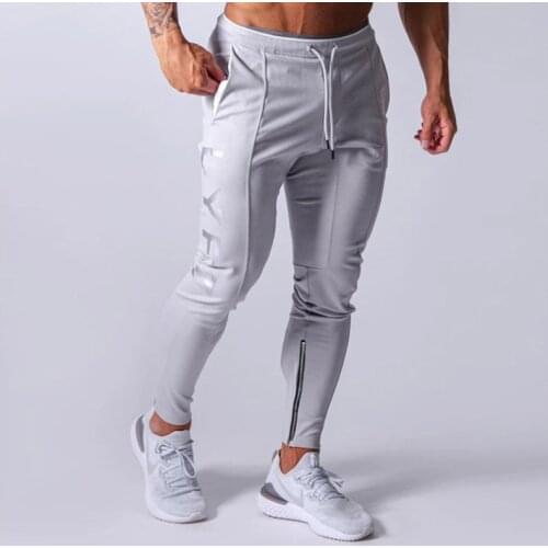 Mens fashion printed sportswear pants gym running training patchwork elastic small feet sweatpants