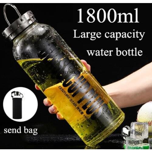 1.8L Large Capacity Portable Glass Water Bottles Leakproof Outdoor Sports Camping Picnic Bicycle Cycling Tour Drink Water Bottle