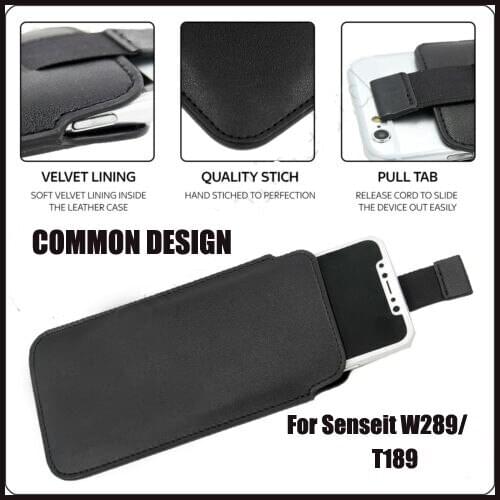 Casteel PU Leather Case For Senseit W289 T189 Pull Tab Sleeve Pouch Bag Case Cover