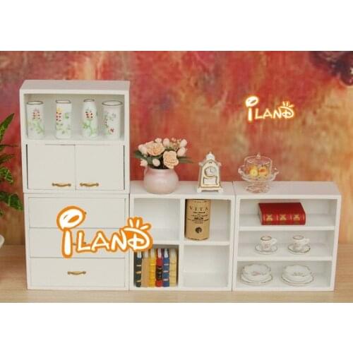 G05-X4617 children baby gift Toy 1:12 Dollhouse mini Furniture Miniature rement wooden Variety combination cabinet 1 set