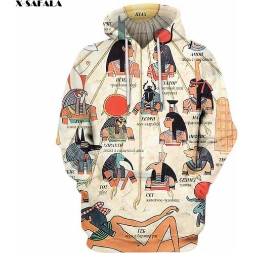Anubis Egypt Ancient God Eyes Symbol Tattoo 3D All Printed Hoodie Man 4 Women Harajuku Outwear Zipper Pullover Sweatshirt Casual