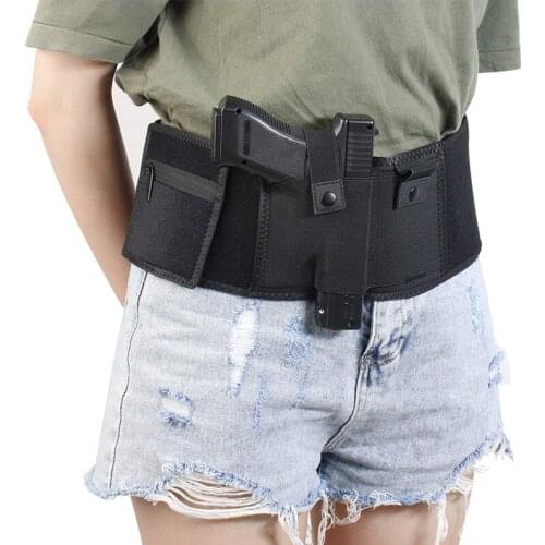 Belly Band Gun Holster for Concealed Carry, Compatible with Glock 19 26 27 43, Ruger LCP, Smith & Wesson M&P 40 Shield etc