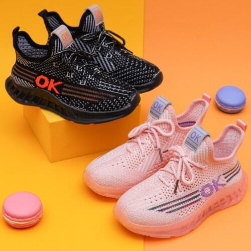 New Kids Fashion Sneakers Breathable Boys Girls Tenis Sport Shoes Lace-up Soft Children Casual Sneakers Baby Walking Shoes