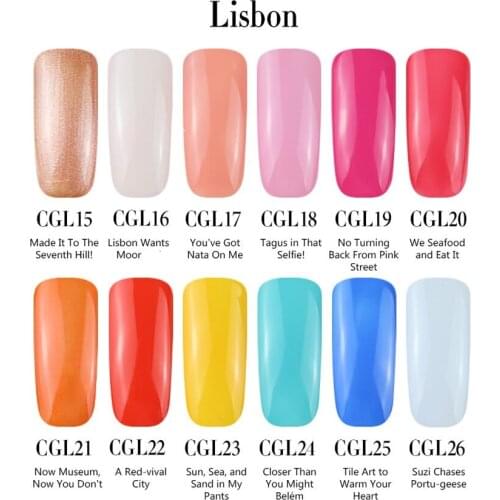 Lisbon collection UV Gel Nail Polish Vernis Semi Permanent opies Gel Varnish Primer Lacquer Gellak for Nails Art(Need Lamp Dry)