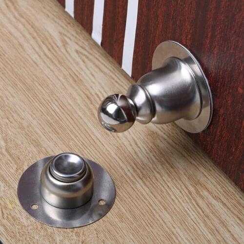 Magnetic Door Stopper Door Holder Door Hardware Nail-free Doorstop Door Protector Stainless Steel