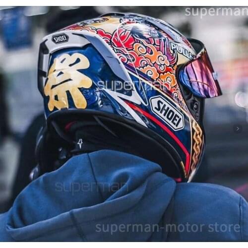 Full Face Motorcycle helmet X14 Marquez Motegi3 lucky cat2 anti-fog visor Riding Motocross Racing Motobike Helmet