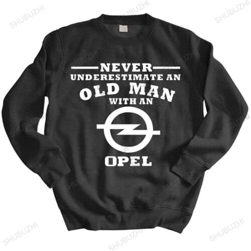 Men autumn sweatshirt black hoodie OPEL Vauxhall Never Underestimate an Old Man Mens hoodies warm hoody euro size drop shipping