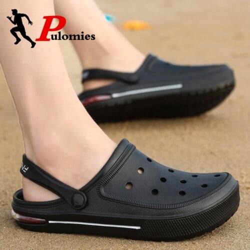 Summer Mens Slippers Clogs Outdoor Garden Shoes Beach Sandals Quick Dry Indoor Home Slides Mules Bathroom Slippers Flip Flops