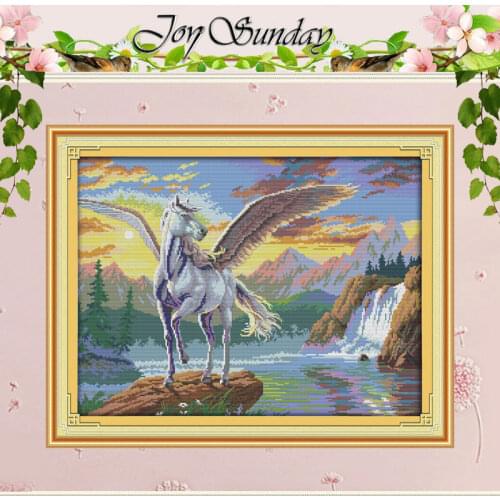 Flying Horse Patterns Counted Cross Stitch 11CT 14CT Cross Stitch Set wholesale Animals Cross-Stitch Kit Embroidery Needlework