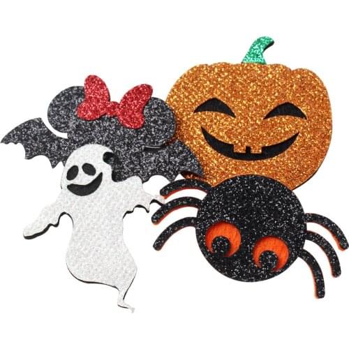 Pumpkin Halloween Shapes Non-woven Felt Skull Patches On Clothes For Clothing Applique Sewing Supplies Decorative Bag Shoes