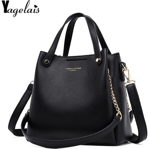 Solid Color Bucket Bags For Women 2020 Luxury Quality Handbags Lady Fashion Shoulder Crossbody Messenger Bag Hand Bag