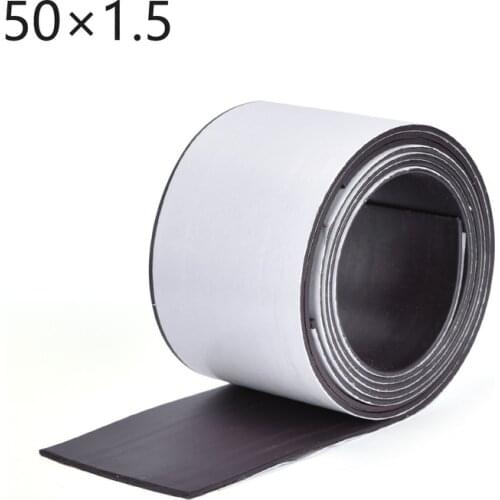 Whole Sales 1 Meter Brand New Magnetic sheet, 50x1.5mm, one side with white PVC, flexible magnet, Free shipping