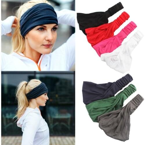 New Women Wide Sport Yoga Headband Stretch Hairband Solid Elastic Hair Band Running Turban Head Wrap Scarf Hair Accessories