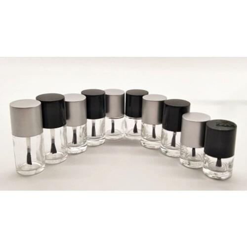 50 Pcs 10ml Transparent Empty Nail Polish Bottle with Brush Cosmetic Containers Nail Glass Bottles with Brush Nail Container
