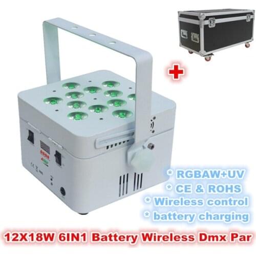 Led wash light ( 12pieces+2charging case ) 12X18w RGBAW UV LED Par Wireless Battery 6 in 1 par light led stage backlight