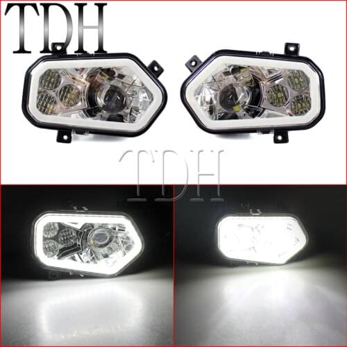 2PCS Motorcycle LED Front Headlight Lamp ATV UTV Accessories For Polaris Ranger RZR 800 900 4 XP 2011-2014