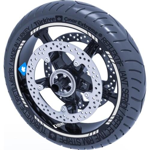 Reflective White [Grey] Dashed Rim Tape Wheel Stripes Decals Sticker CinarExtreme