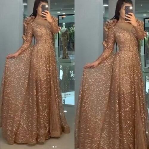 Sparkly prom dresses 2021 off the shoulder long sleeve shinning sequins long sleeve evening dresses gowns
