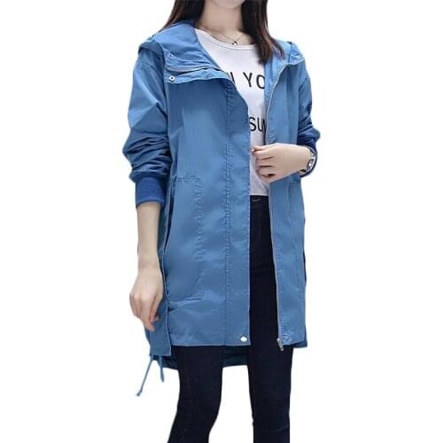 Plus size Women Hooded Bomber coat Students Korean loose wild Spring Autumn Trench coats Womens Casual Windbreaker 100kg F973
