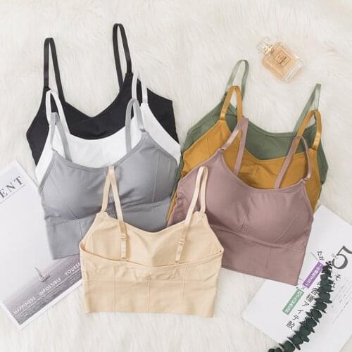 Women Crop Top Tube Top Female Cropped Bra Seamless Underwear Padded Backless Sexy Lingerie Active Bra Tank Bandeau Tops