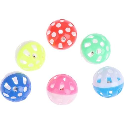 1pc 3.8cm Pet Parrot Toy Bird Hollow Bell Ball For birds Chew Fun Cage Toys Cat Toy Ball Color Plastic Two-color Ball