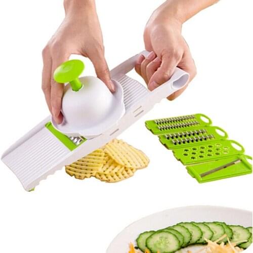 1PC 5 in 1 Multi-function Vegetable Fruit Slicers Cutter Adjustable Stainless Steel Blades ABS Peeler Grater Slicer OK 0256