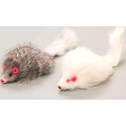 1pc False Mouse Cat Pet Toy Cat Long Haired Tail Mice Soft Real Rabbit Fur Toys For Cats Dogs Toys